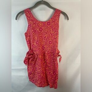 Vince Camuto linen blend romper for girls, hot pink and orange. Size 10!